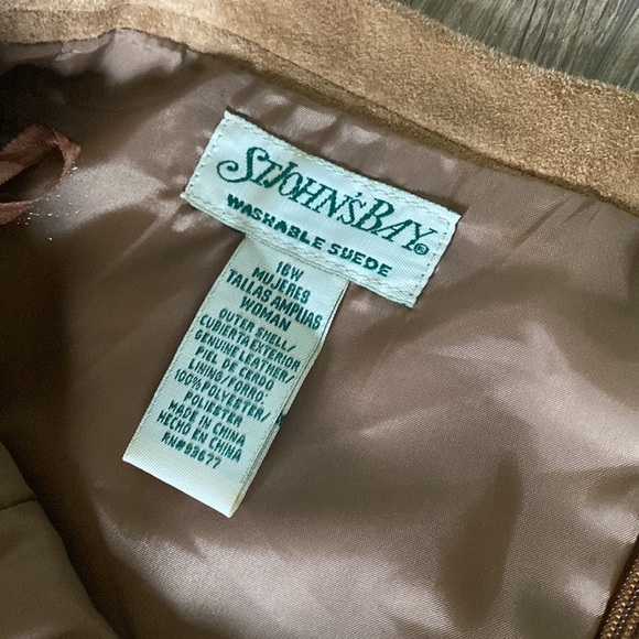 VTG 90’s Y2K Suede St. John’s Bay washable vest & maxi skirt set. 18W & 16W boho - Picture 8 of 12